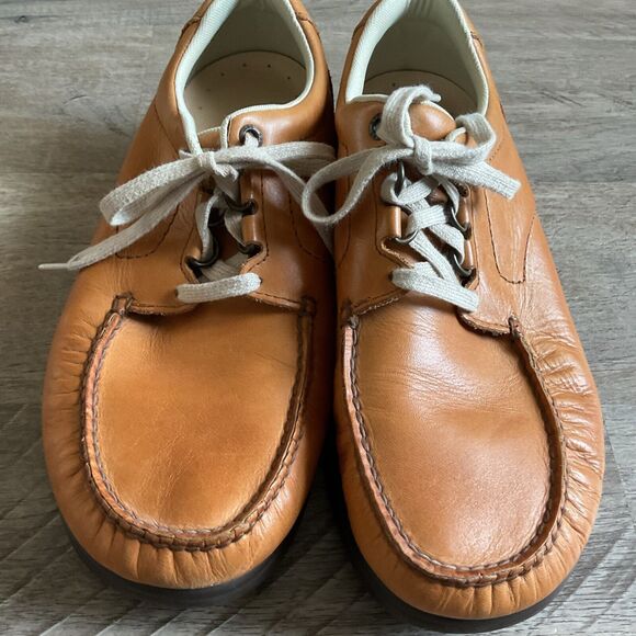 SAS Take Time Tan Moc Toe Comfort Lace Up Oxford Shoes Women's 9.5 W - Picture 2 of 7
